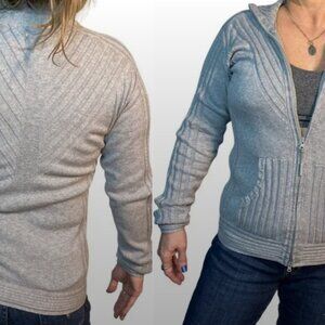 Athleta OC Freestone Rib Knit Jacket Full-Zip-Front Mockneck